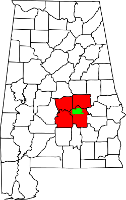 map with alabama river region counties showing river region contracting service area